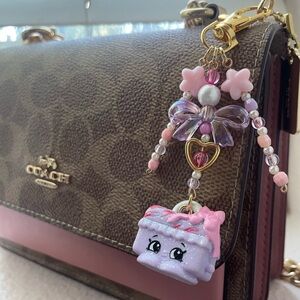 Shopkins keychain Pink and Purple purse Charm